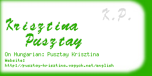 krisztina pusztay business card